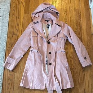 Via Spiga Light Pink Trench Coat with Hood